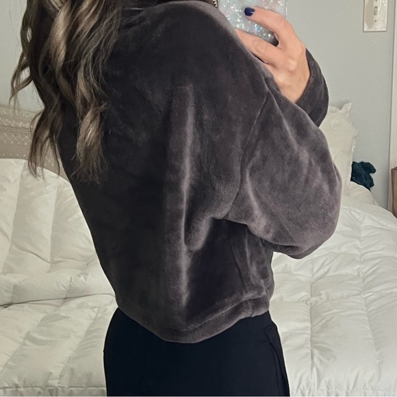 Urban Outfitters Angela Fleece cropped quarter half zip gray s uo - Picture 11 of 11